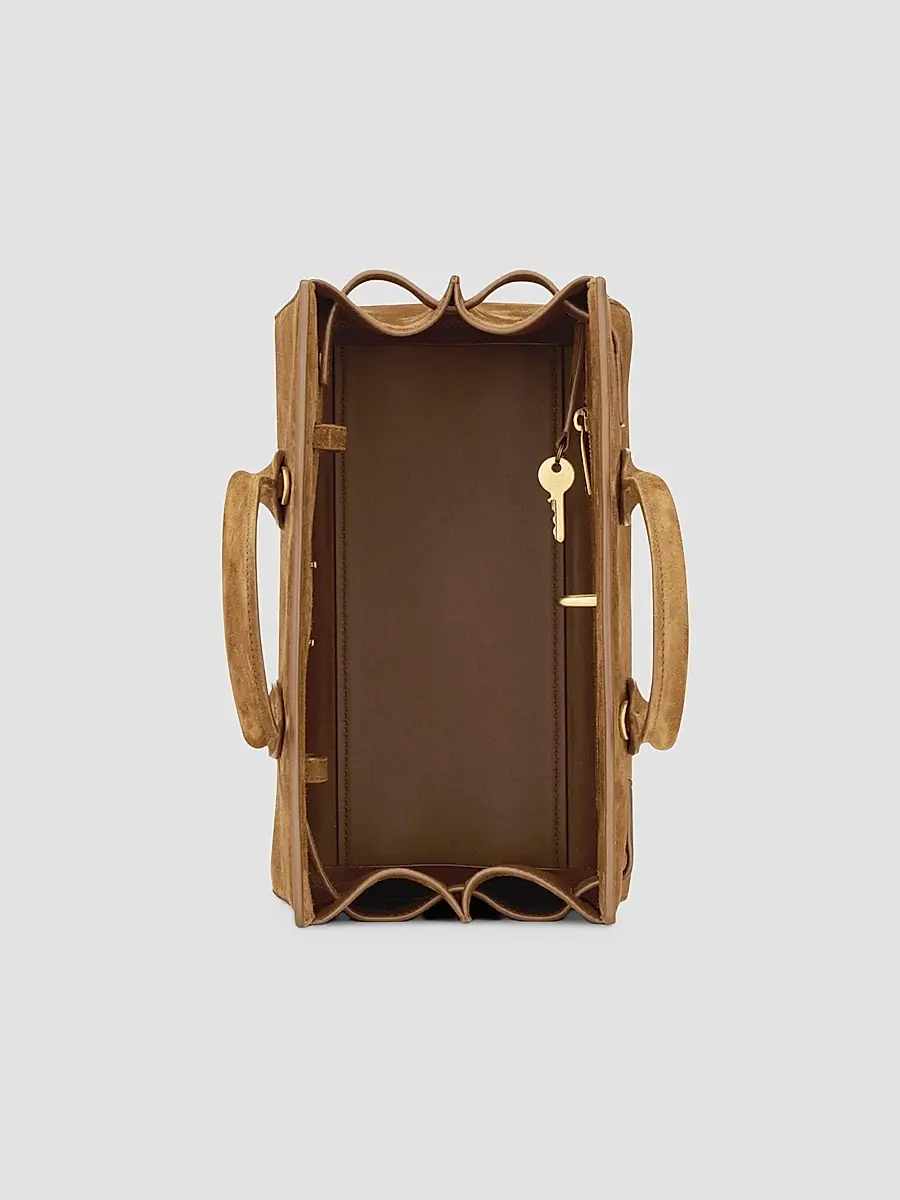 Saint Laurent Women's Sac De Jour Tote Bag in Suede - Caramel Cognac | Thumbnail 4 Saint Laurent Women's Sac De Jour Tote Bag in Suede - Caramel Cognac | Thumbnail 4