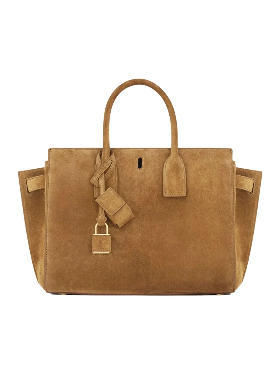 Saint Laurent Women's Sac De Jour Tote Bag in Suede - Caramel Cognac
