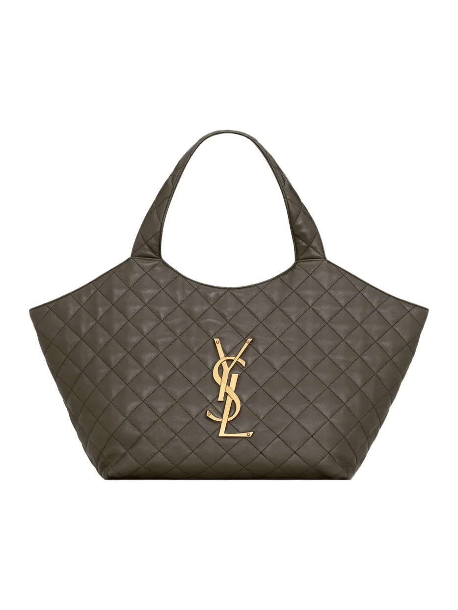 Saint Laurent Women's Icare Medium Tote Bag in Quilted Nappa - Light Musk