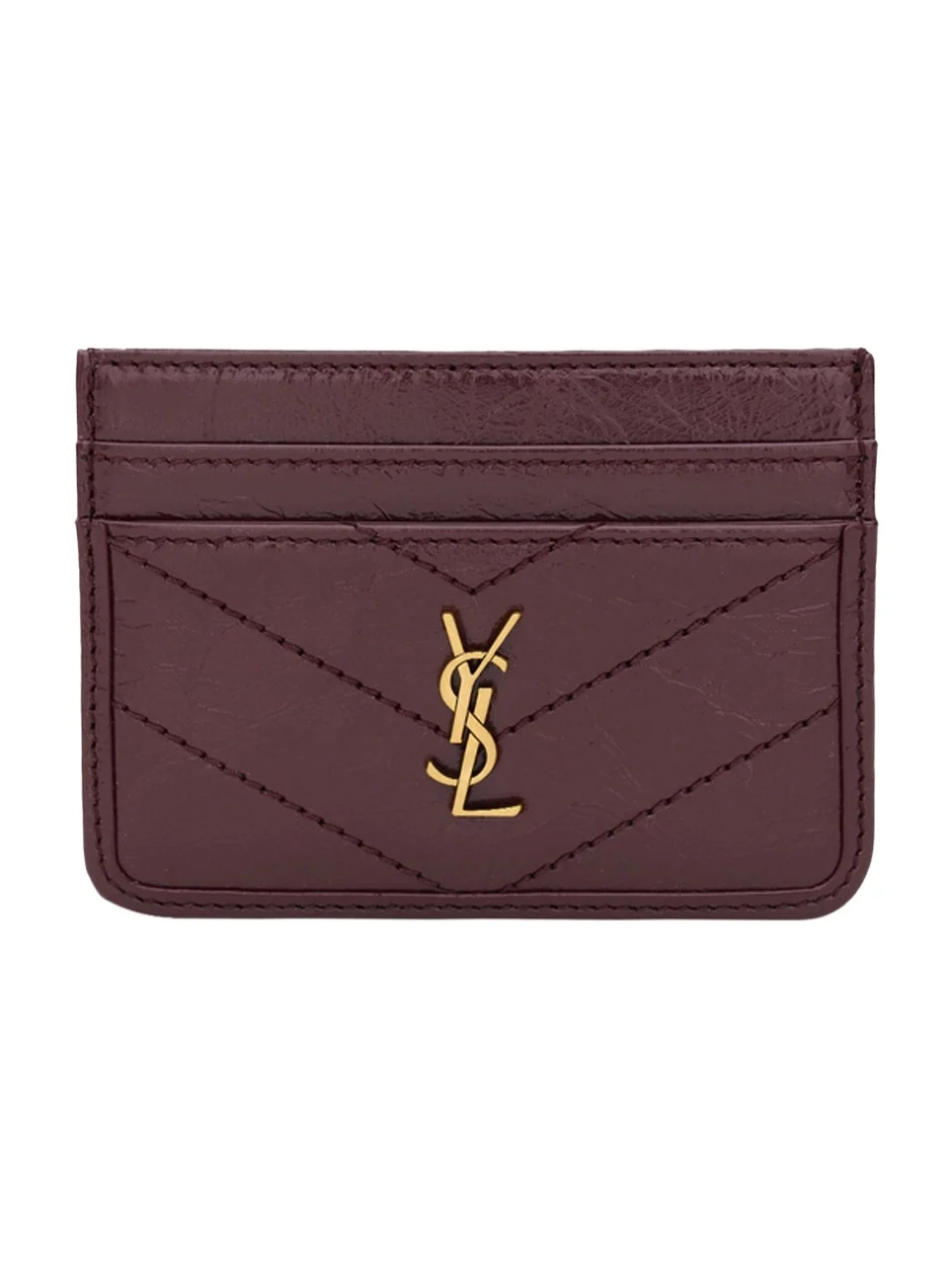 Women's Niki Card Case in Vintage Leather - Rouge Cabernet