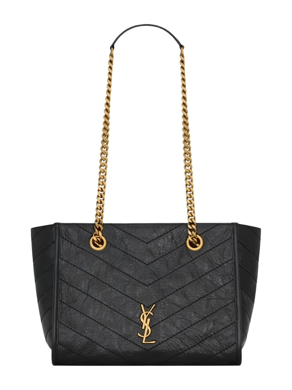 Saint Laurent Women's Niki Small Shopping Bag in Vintage Leather - Black