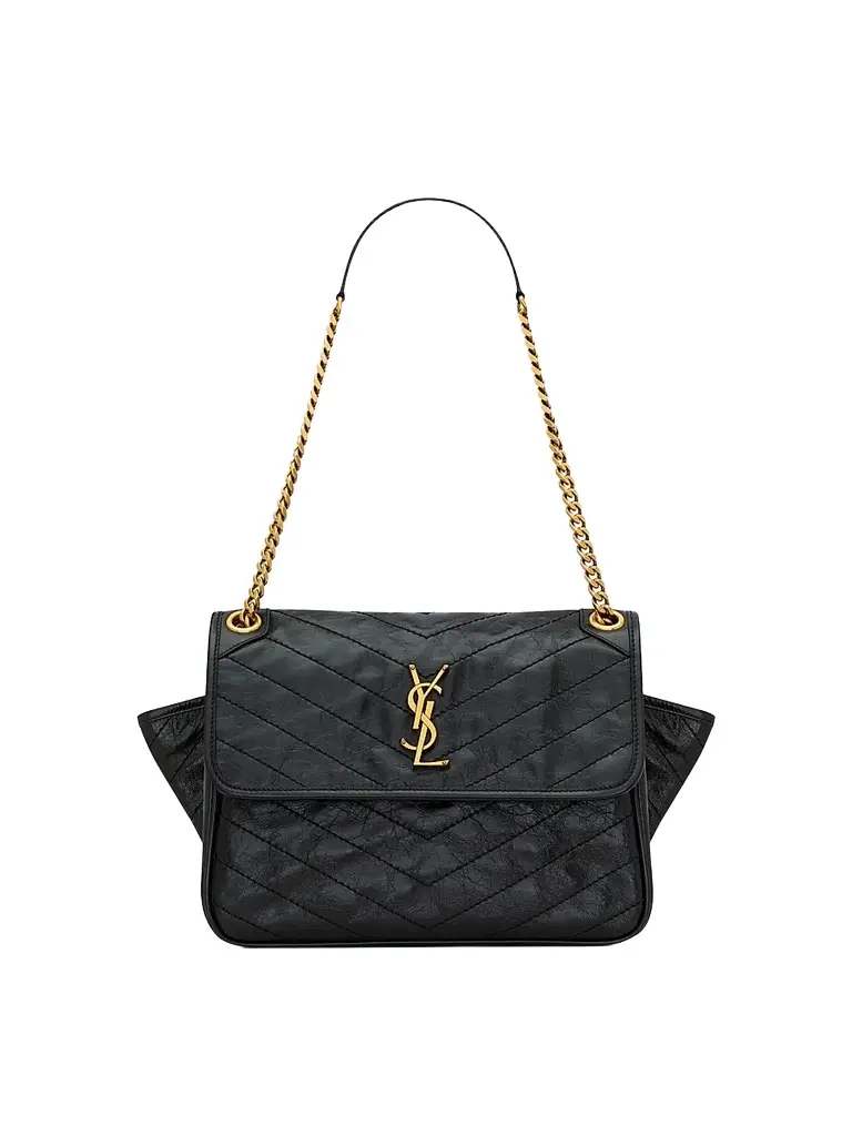 Saint Laurent Women's Niki Tripouch Shoulder Bag in Vintage Leather - Black | Image 1 Saint Laurent Women's Niki Tripouch Shoulder Bag in Vintage Leather - Black | Image 1