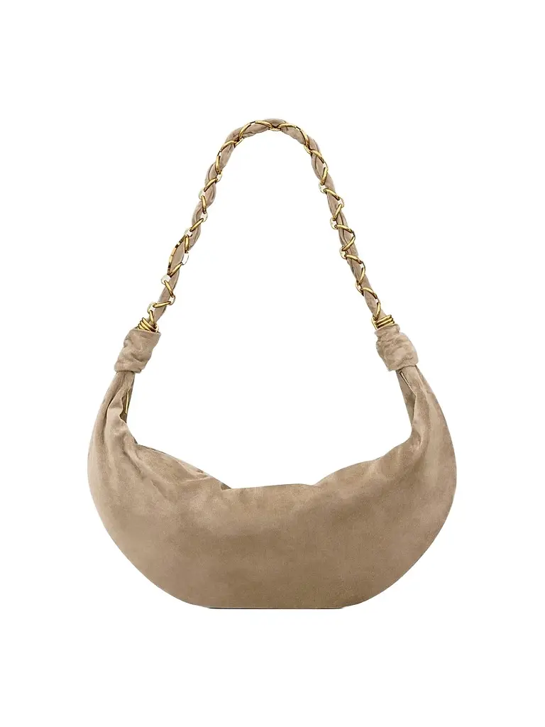Saint Laurent Women's Amalia Hobo Bag in Suede - Light Cumin | Image 1 Saint Laurent Women's Amalia Hobo Bag in Suede - Light Cumin | Image 1