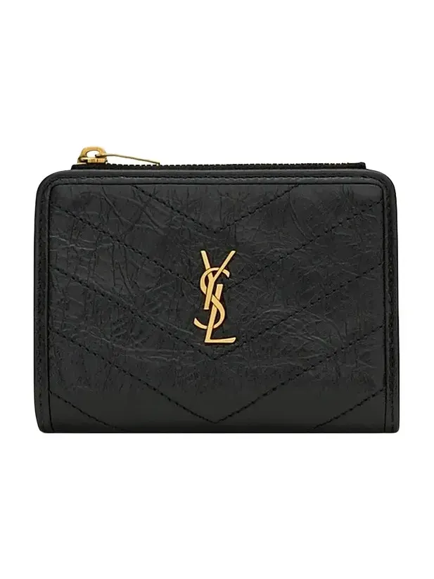 Saint Laurent Women's Niki Bi-Fold Wallet in Vintage Leather - Black
