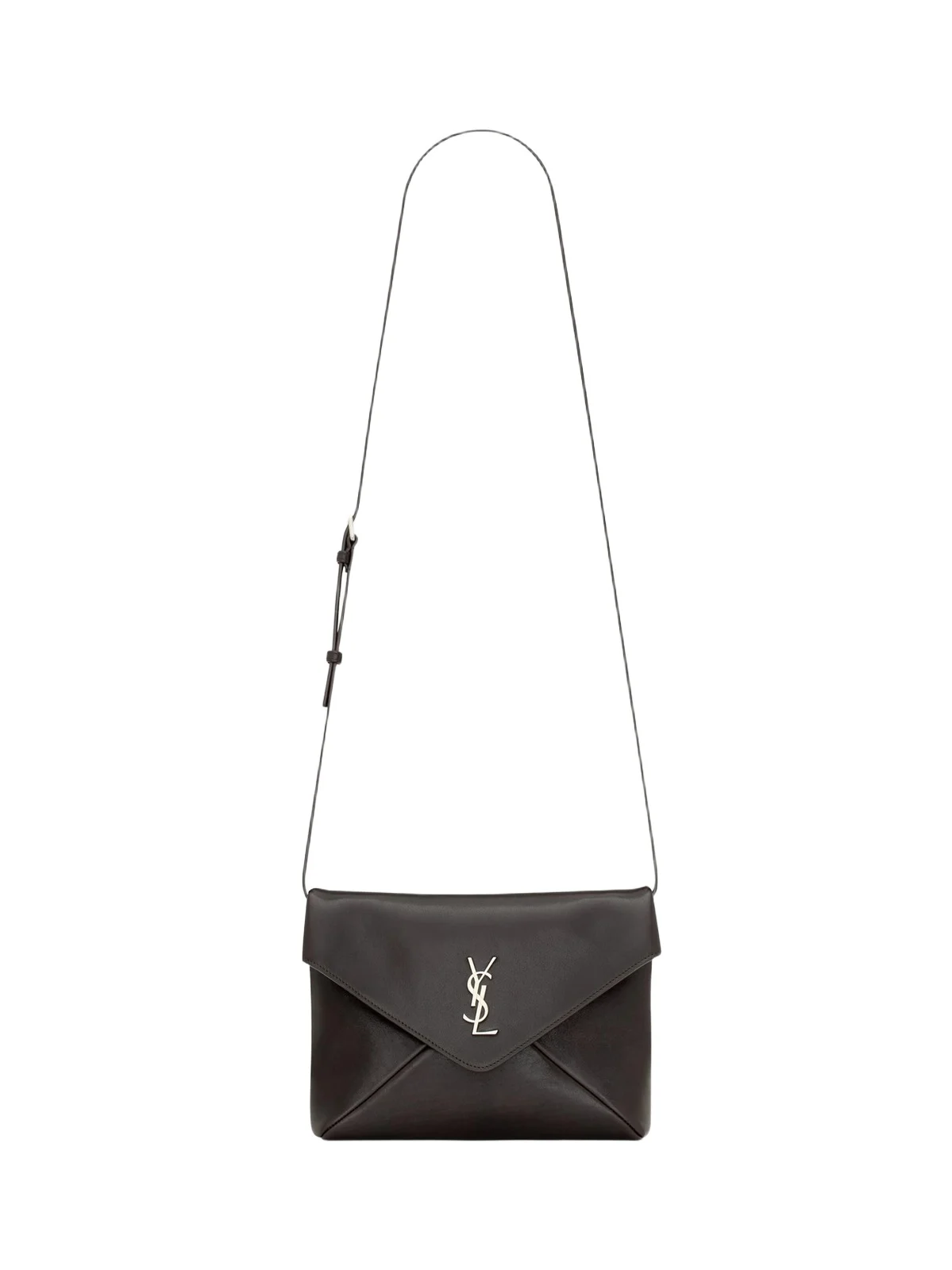 Saint Laurent Men's Cassandre Envelope Messenger Bag in Leather - Nutmeg