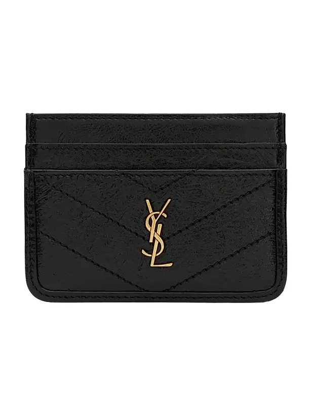 Saint Laurent Women's Niki Card Case in Vintage Leather - Black