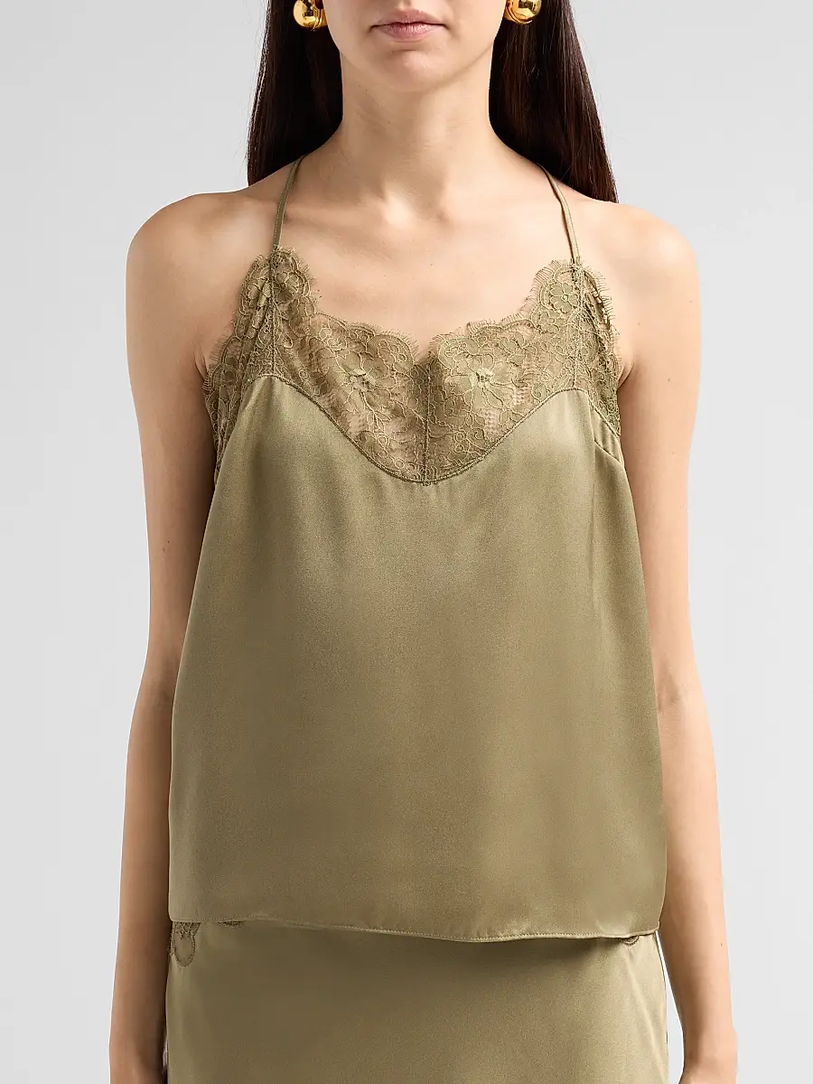 Ba&sh Women's Corina Satin Lace-Back Tank | Thumbnail 5