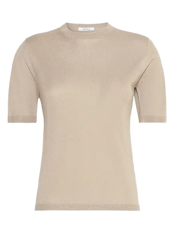 Max Mara Women's Stockinette Stitched Cashmere and Silk Sweater - Stone