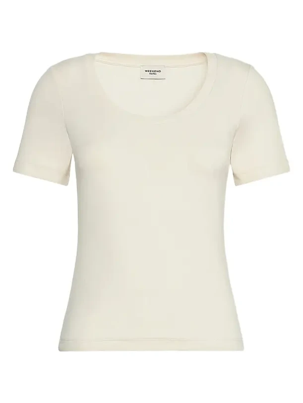 Women's Fine Rib Knit Jersey T-Shirt Women's Fine Rib Knit Jersey T-Shirt