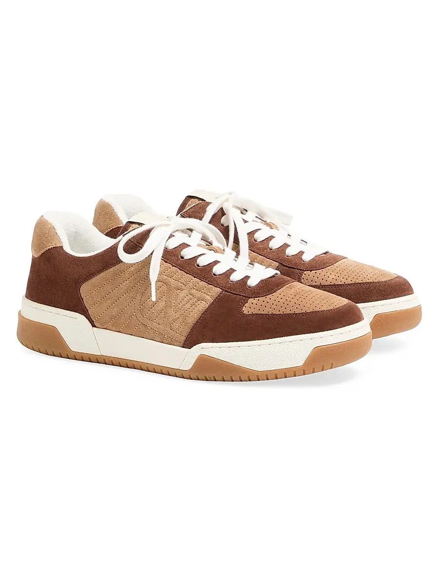 Valentino Men's Sparry Sneakers in Split Leather - Brown Camel | Thumbnail 2
