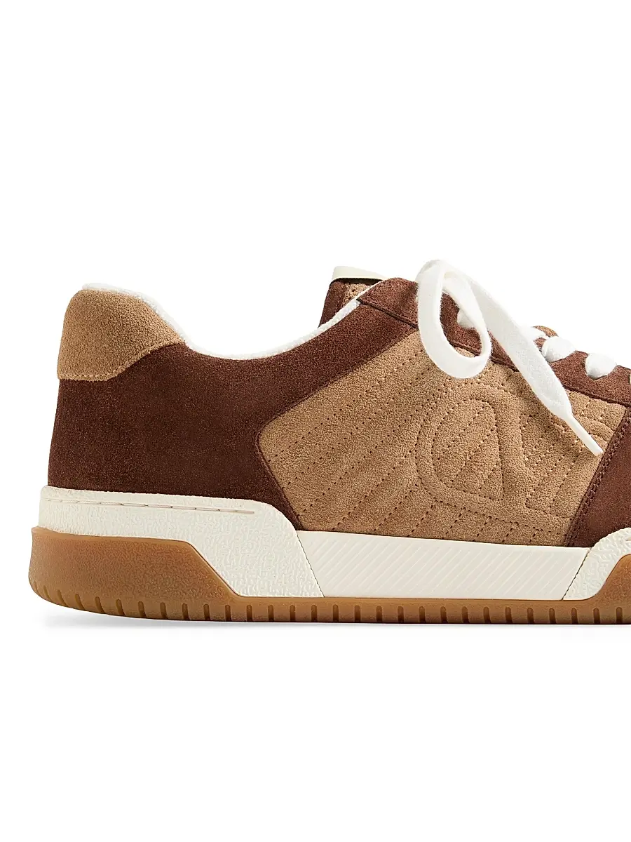 Valentino Men's Sparry Sneakers in Split Leather - Brown Camel | Thumbnail 6