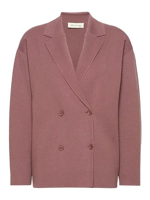 Women's Double Breasted Jacket in Viscose Crepe Yarn
