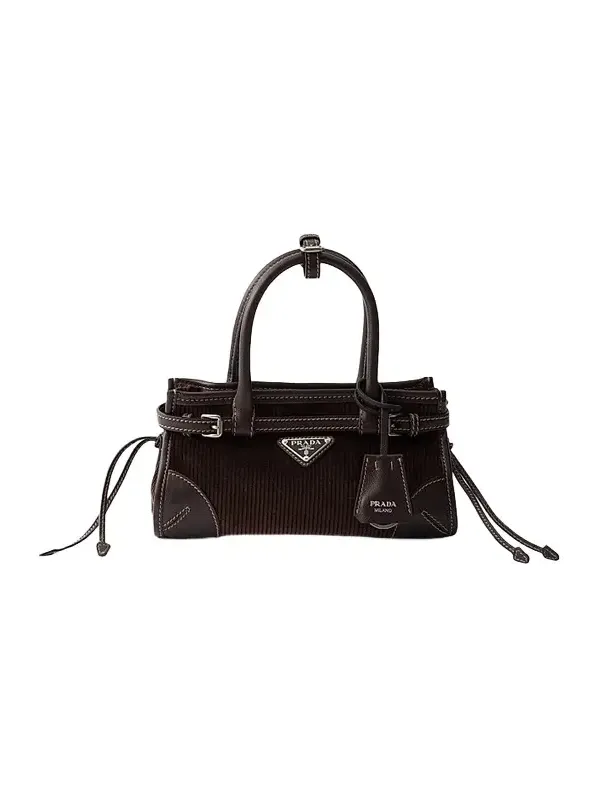 Women's Bonnie Small Corduroy and Leather Top Handle Bag Women's Bonnie Small Corduroy and Leather Top Handle Bag
