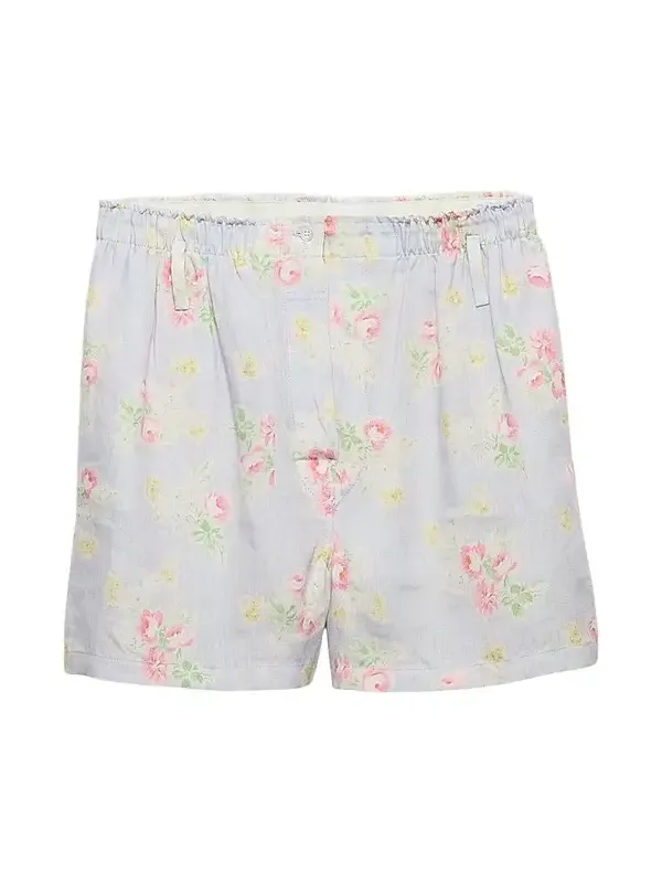 Prada Women's Floral Print Old Linen Shorts