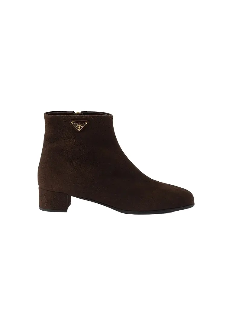 Prada Women's Suede Booties - Brown | Image 1 Prada Women's Suede Booties - Brown | Image 1