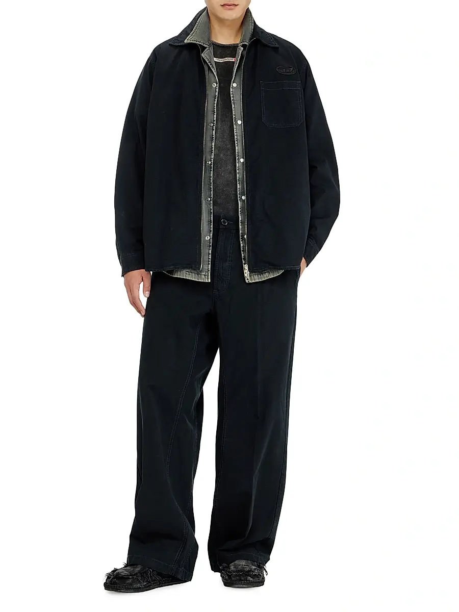 Diesel Men's Alias Logo Zip-Front Shirt Jacket | Thumbnail 2