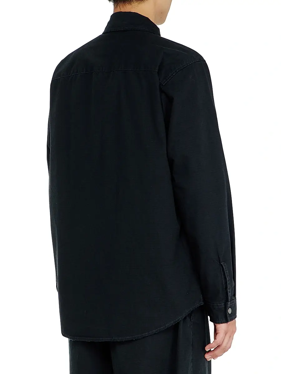 Diesel Men's Alias Logo Zip-Front Shirt Jacket | Thumbnail 4