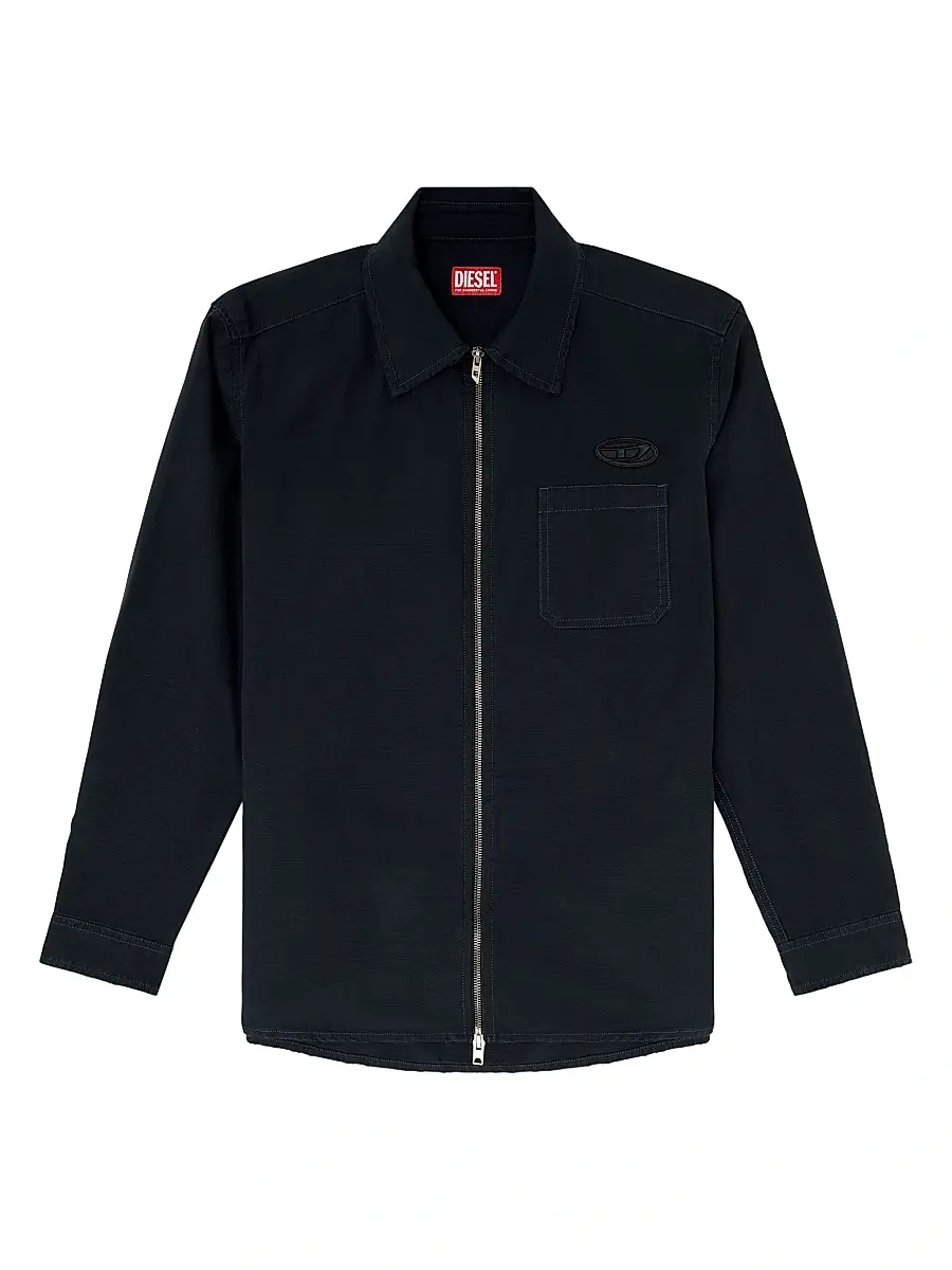Diesel Men's Alias Logo Zip-Front Shirt Jacket | Image 1 Diesel Men's Alias Logo Zip-Front Shirt Jacket | Image 1