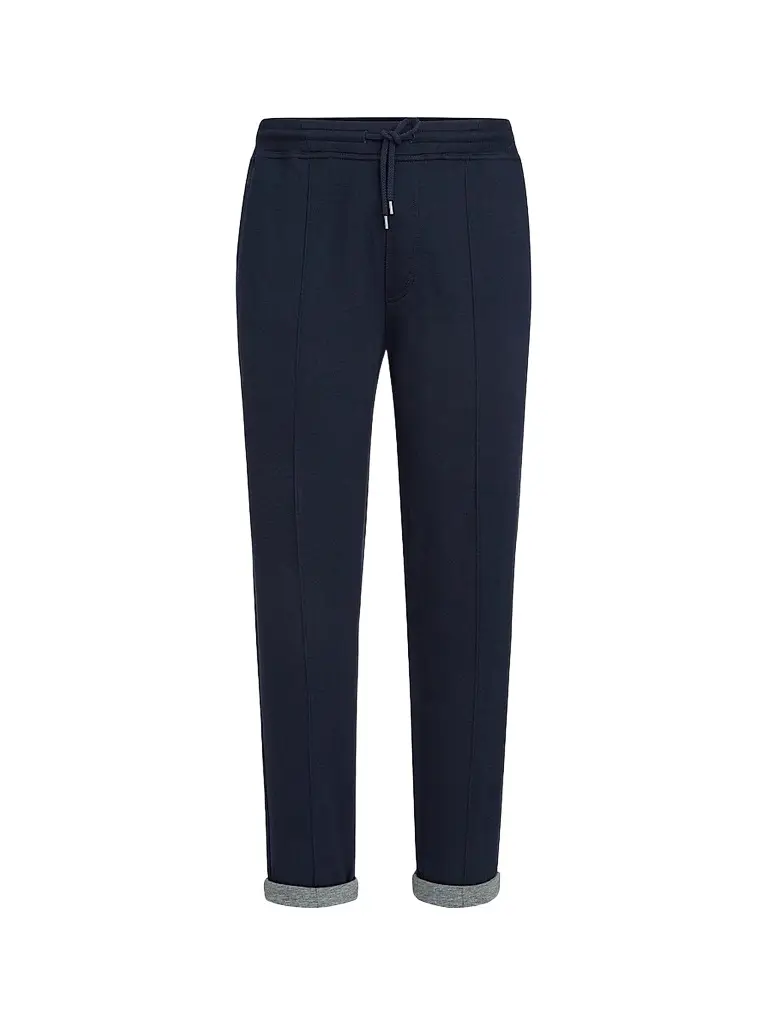 Brunello Cucinelli Men's French Terry Double Cloth Trousers with Crête Detail - Cobalt - Size XXXXL | Image 1 Brunello Cucinelli Men's French Terry Double Cloth Trousers with Crête Detail - Cobalt - Size XXXXL | Image 1