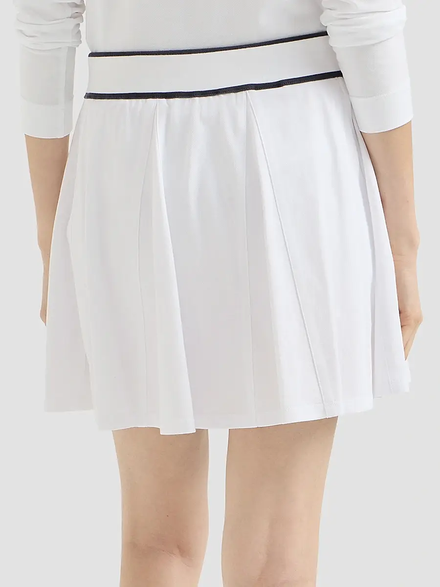 Brunello Cucinelli Women's Stretch Cotton Piqué Mini Skirt with Logo - White | Thumbnail 3 Brunello Cucinelli Women's Stretch Cotton Piqué Mini Skirt with Logo - White | Thumbnail 3