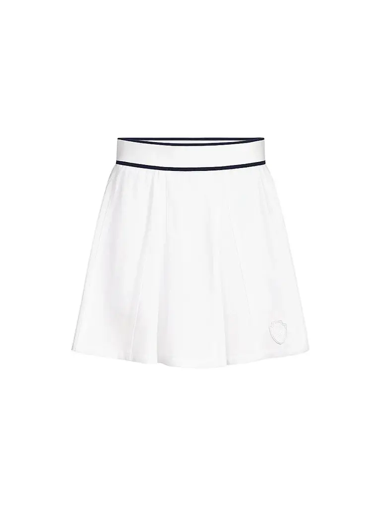 Brunello Cucinelli Women's Stretch Cotton Piqué Mini Skirt with Logo - White | Image 1 Brunello Cucinelli Women's Stretch Cotton Piqué Mini Skirt with Logo - White | Image 1