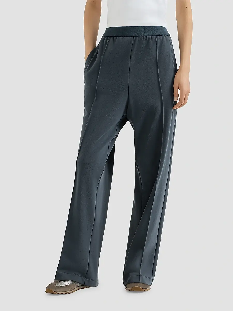 Brunello Cucinelli Women's Cotton Smooth French Terry Track Trousers | Thumbnail 2 Brunello Cucinelli Women's Cotton Smooth French Terry Track Trousers | Thumbnail 2