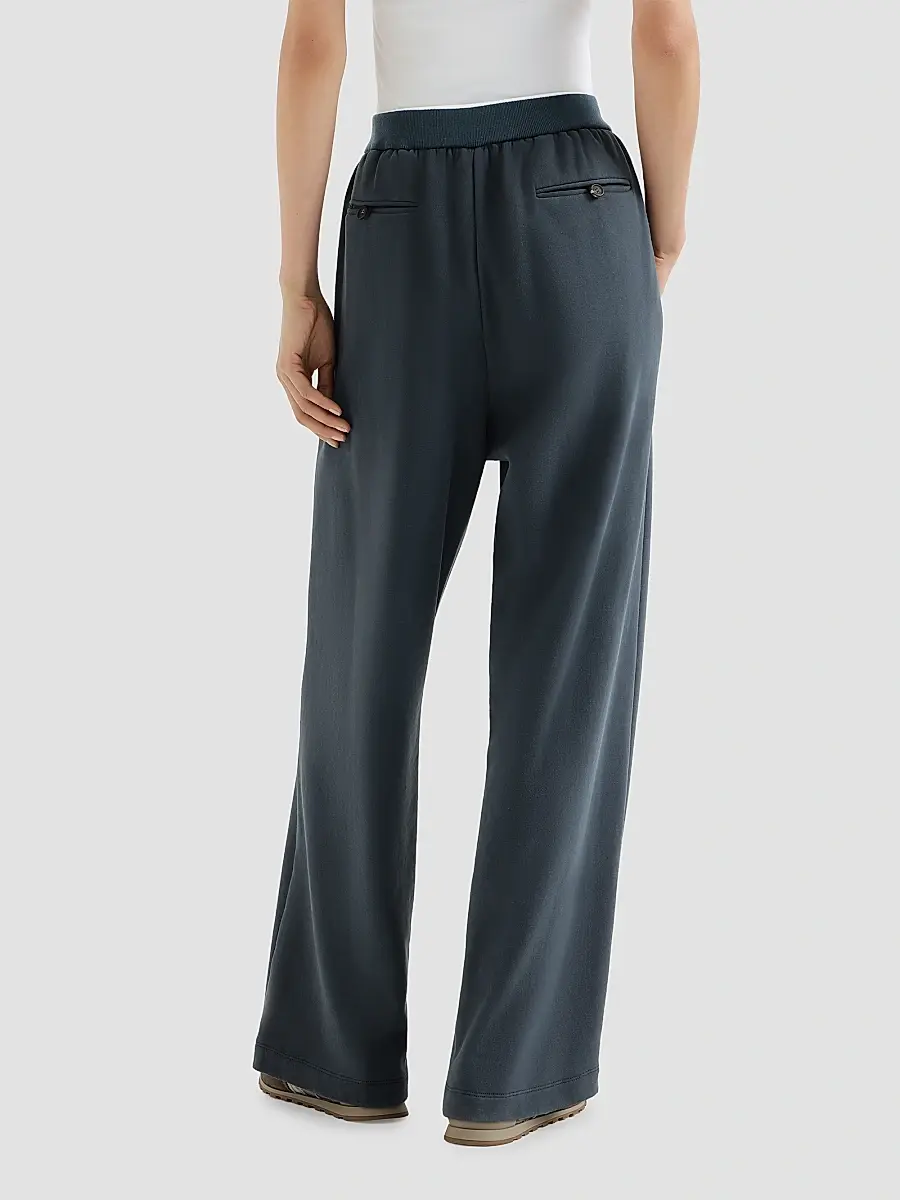 Brunello Cucinelli Women's Cotton Smooth French Terry Track Trousers | Thumbnail 3 Brunello Cucinelli Women's Cotton Smooth French Terry Track Trousers | Thumbnail 3