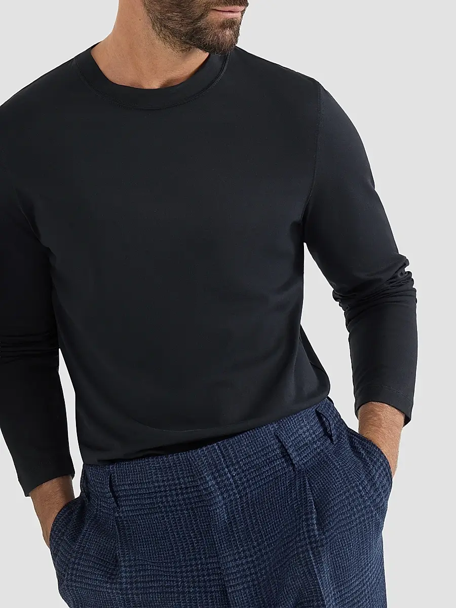 Brunello Cucinelli Men's Cotton Jersey Long Sleeve Crewneck T-Shirt | Thumbnail 5 Brunello Cucinelli Men's Cotton Jersey Long Sleeve Crewneck T-Shirt | Thumbnail 5