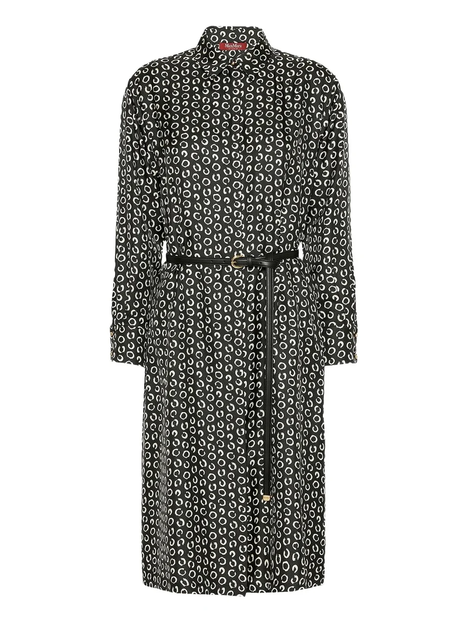 Women's Printed Silk Shirt Dress Women's Printed Silk Shirt Dress