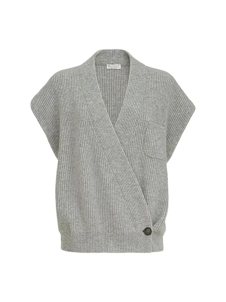 Brunello Cucinelli Women's Cashmere English Rib Wrap Cardigan