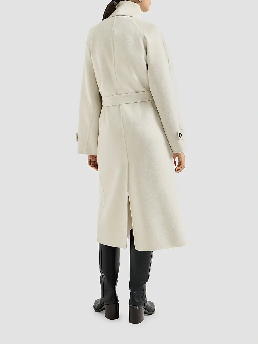 Brunello Cucinelli Women's Hand-Crafted Coat in Cashmere Beaver Double Cloth | Thumbnail 3 Brunello Cucinelli Women's Hand-Crafted Coat in Cashmere Beaver Double Cloth | Thumbnail 3