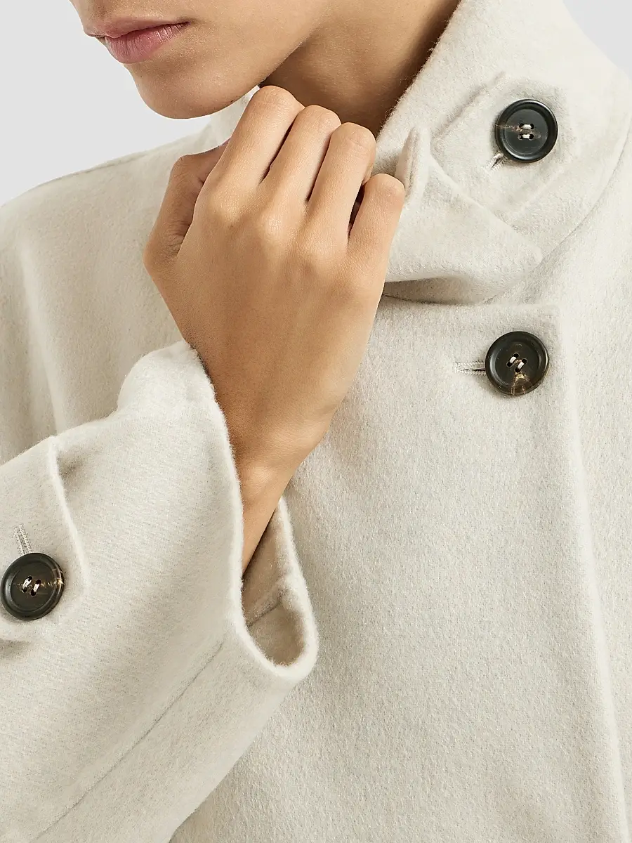Brunello Cucinelli Women's Hand-Crafted Coat in Cashmere Beaver Double Cloth | Thumbnail 5 Brunello Cucinelli Women's Hand-Crafted Coat in Cashmere Beaver Double Cloth | Thumbnail 5