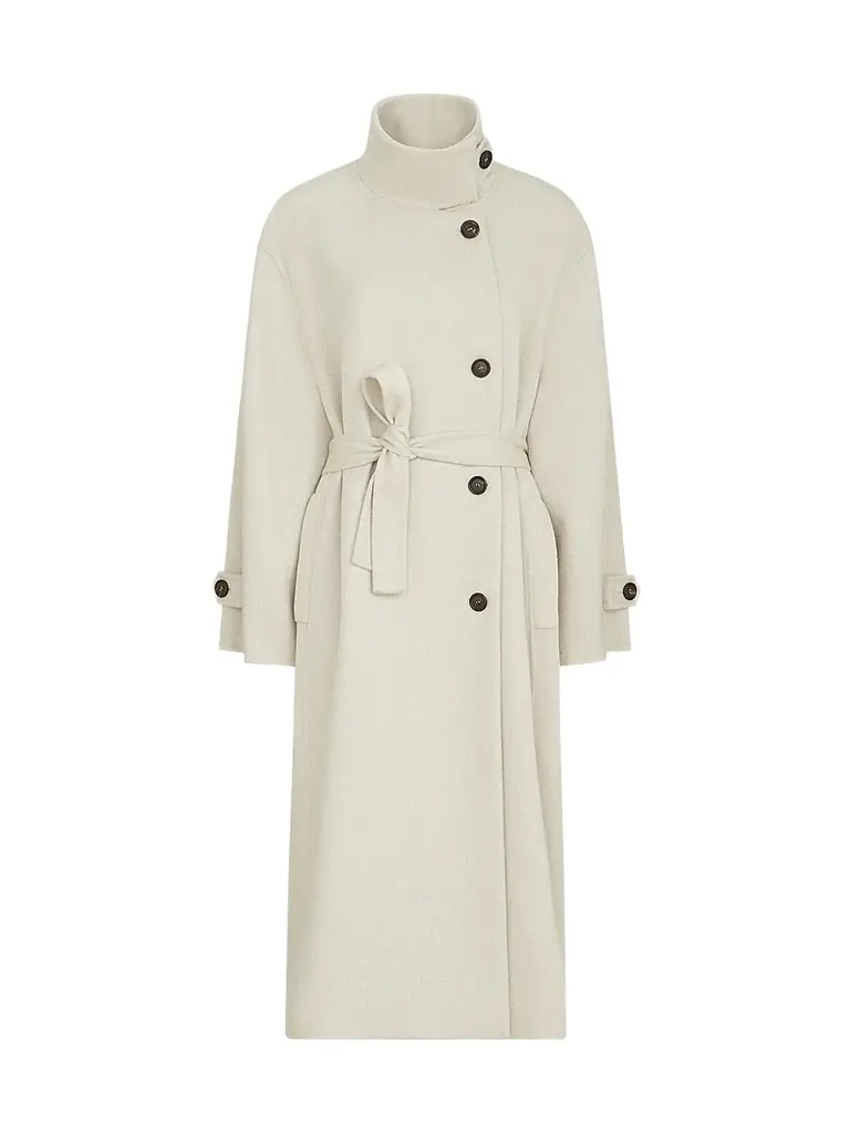 Brunello Cucinelli Women's Hand-Crafted Coat in Cashmere Beaver Double Cloth