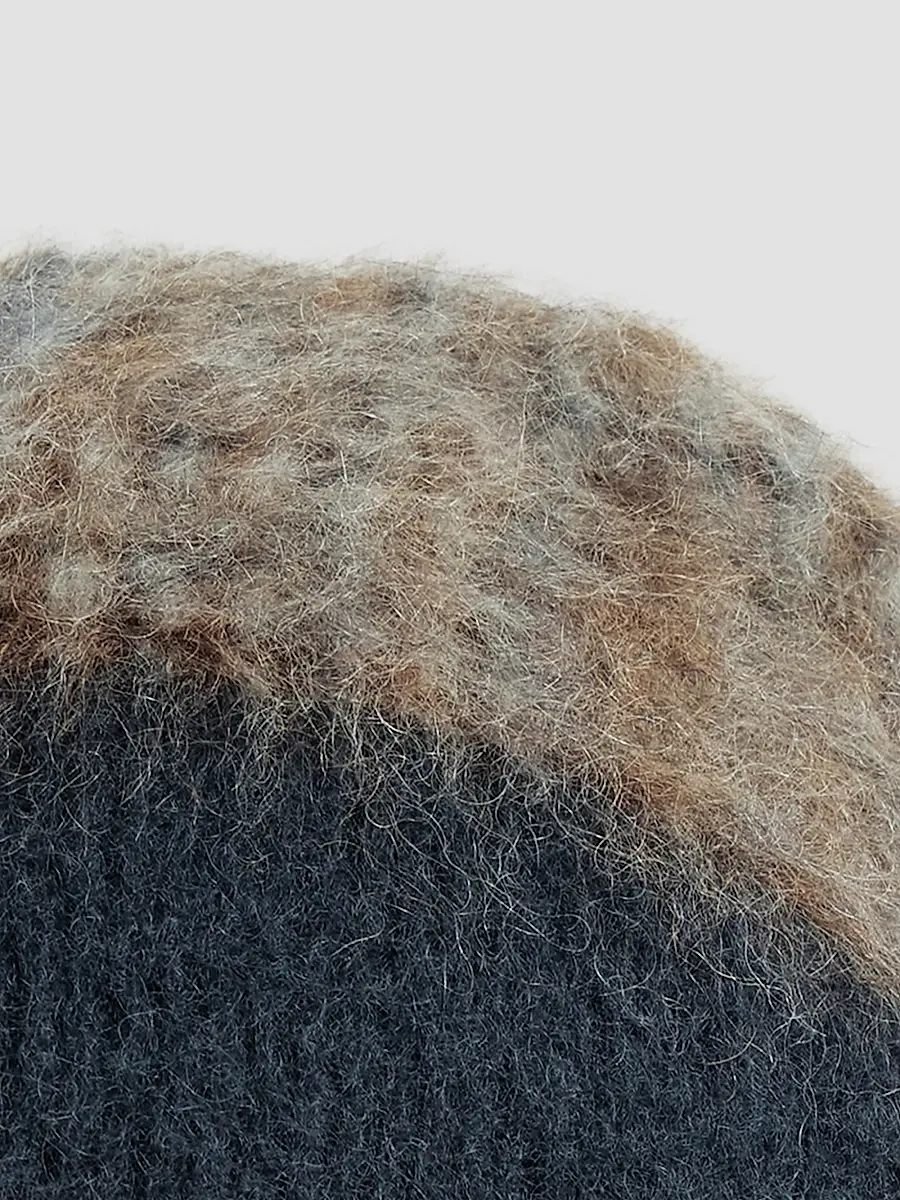 Brunello Cucinelli Women's Mohair and Would Prince of Wales Double Knit Beanie | Thumbnail 3 Brunello Cucinelli Women's Mohair and Would Prince of Wales Double Knit Beanie | Thumbnail 3