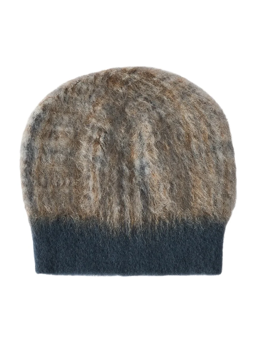 Brunello Cucinelli Women's Mohair and Would Prince of Wales Double Knit Beanie