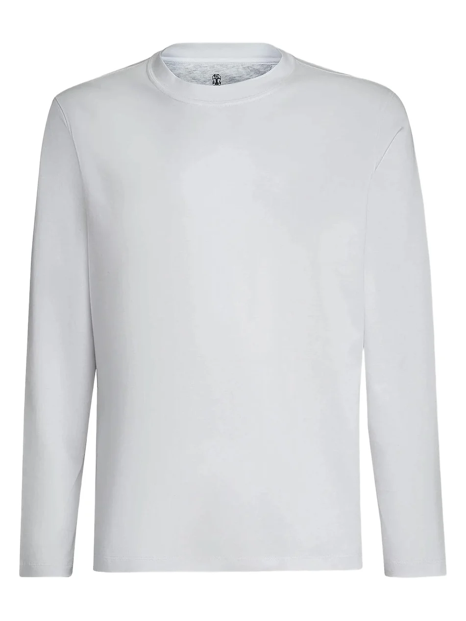 Brunello Cucinelli Men's Cotton Jersey Long Sleeve Crewneck T-Shirt