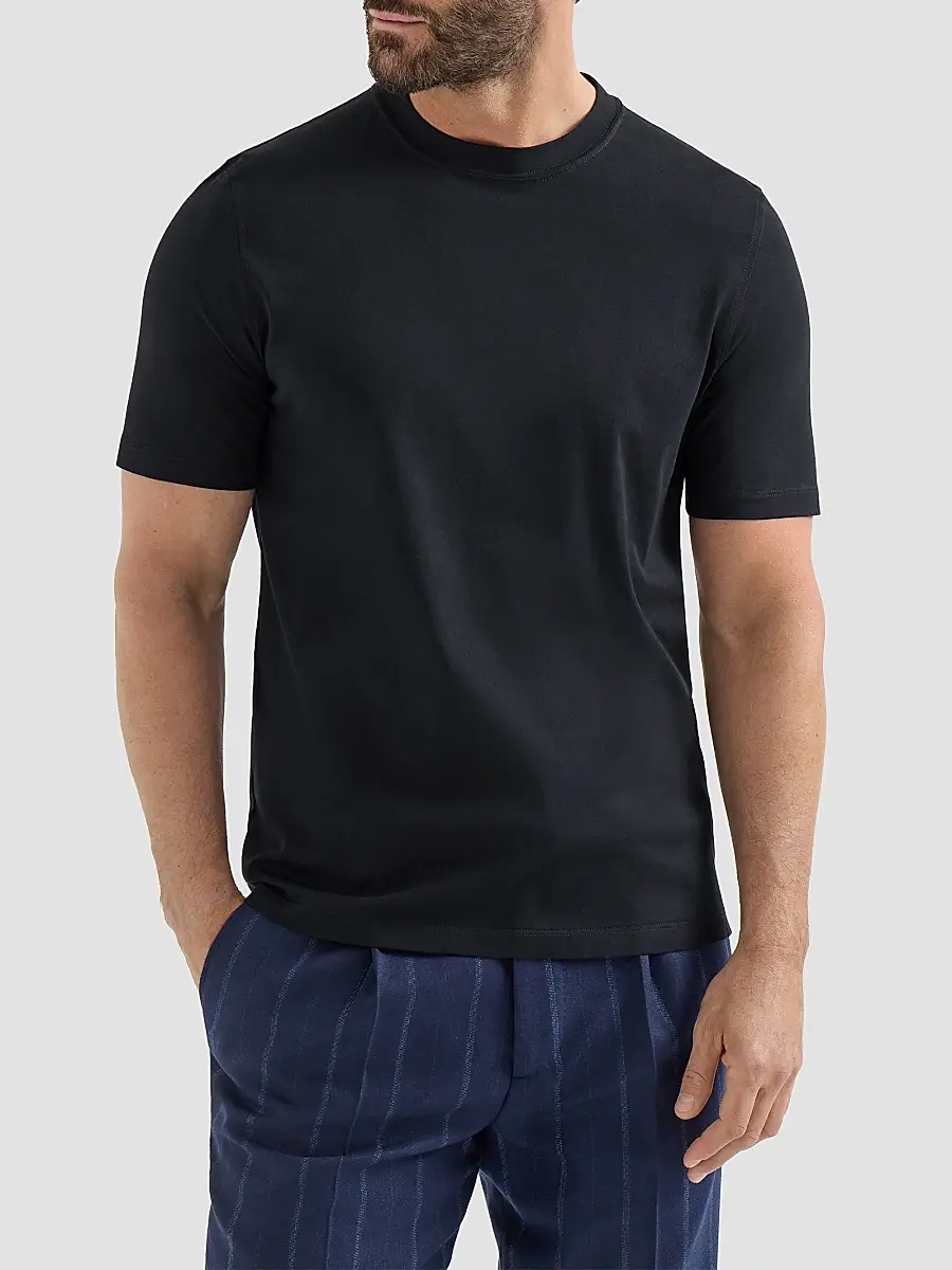 Brunello Cucinelli Men's Cotton Jersey Crewneck T-Shirt | Thumbnail 2