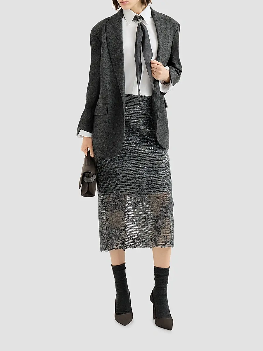 Brunello Cucinelli Women's Cashmere Jersey Blazer | Thumbnail 6 Brunello Cucinelli Women's Cashmere Jersey Blazer | Thumbnail 6