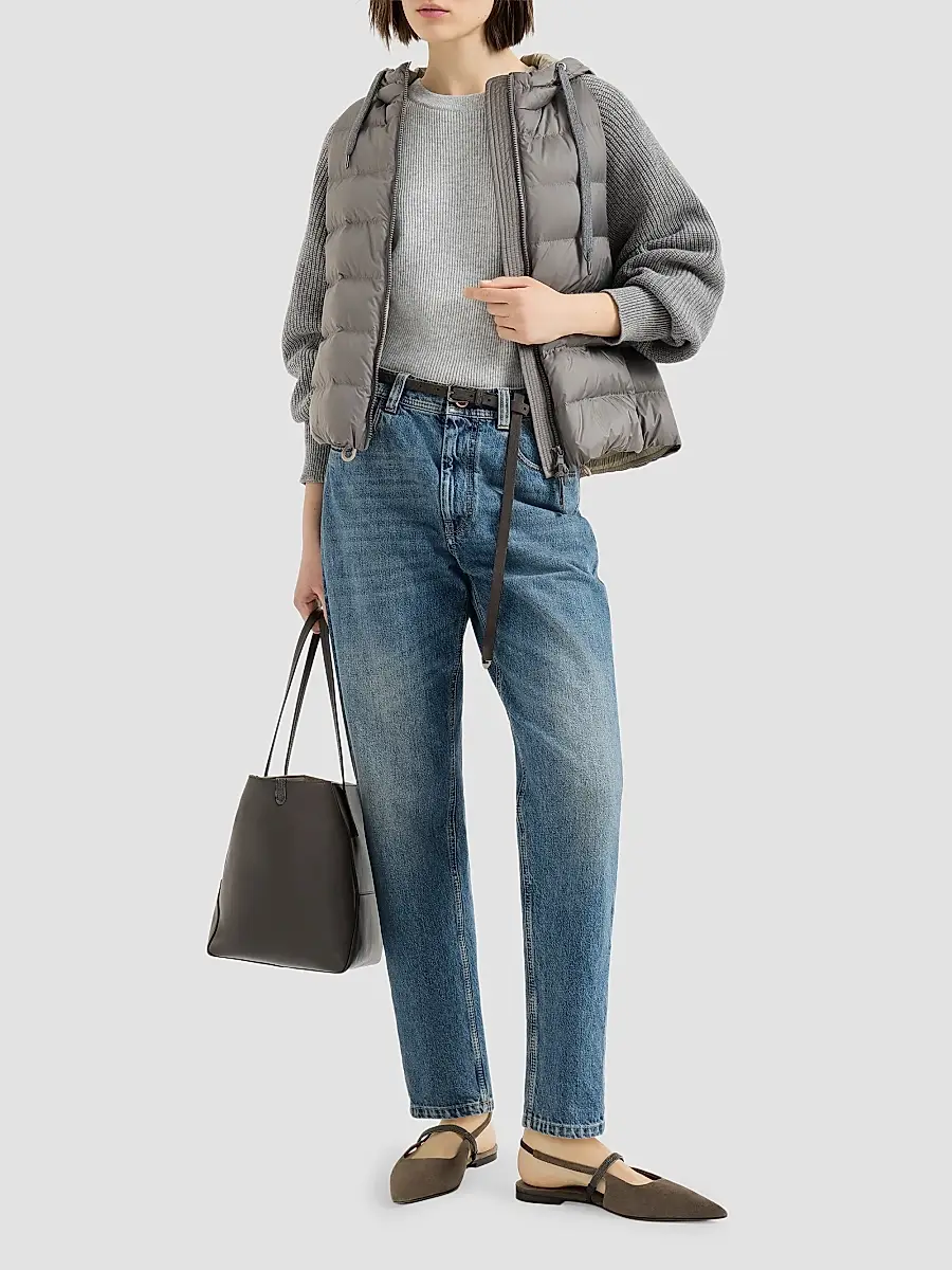 Brunello Cucinelli Women's Water-Resistant Matte Nylon Hooded Down Jacket | Thumbnail 6 Brunello Cucinelli Women's Water-Resistant Matte Nylon Hooded Down Jacket | Thumbnail 6