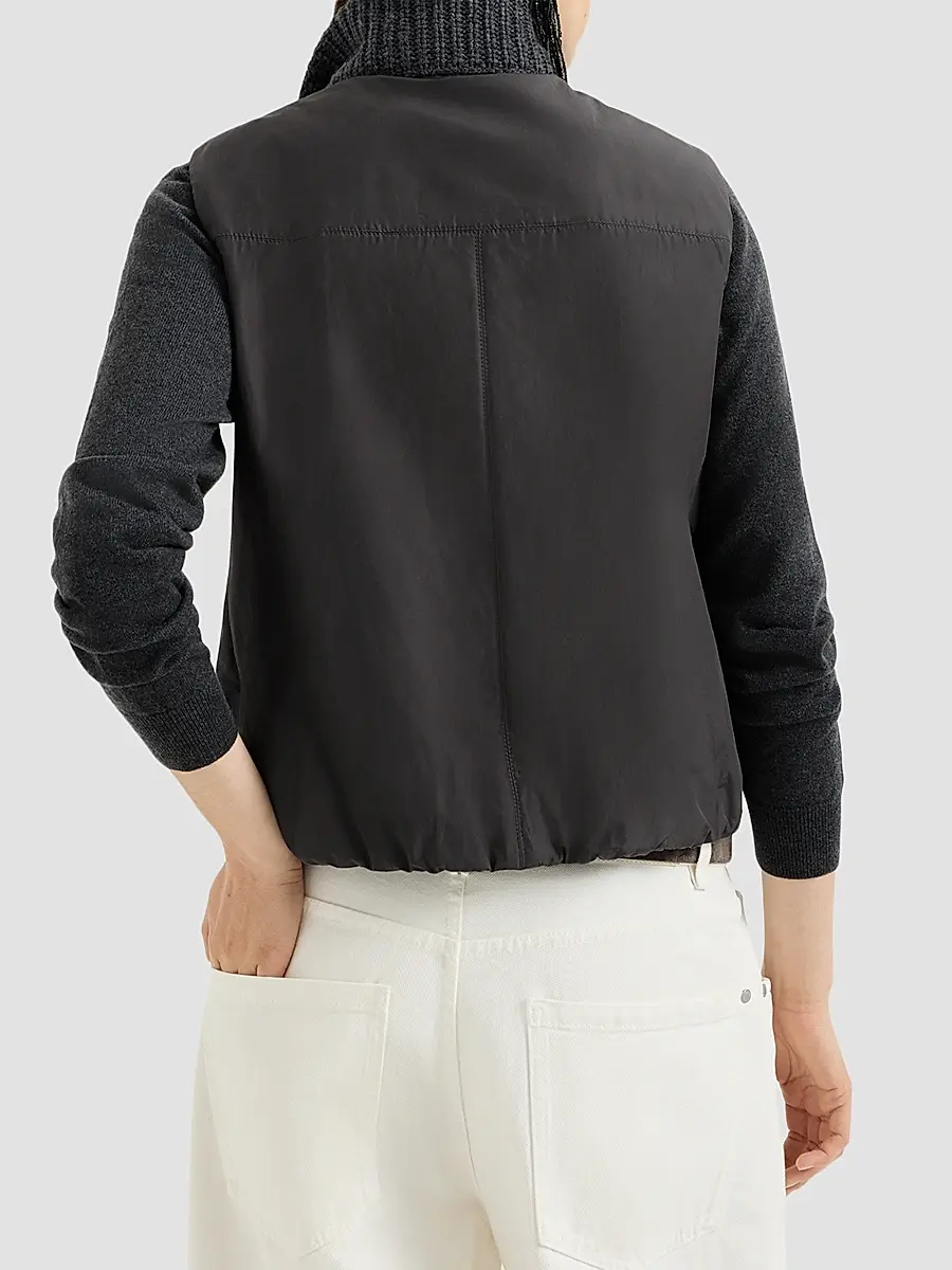 Brunello Cucinelli Women's Cashmere Feather Yarn Reversible Knit Down Vest | Thumbnail 3 Brunello Cucinelli Women's Cashmere Feather Yarn Reversible Knit Down Vest | Thumbnail 3