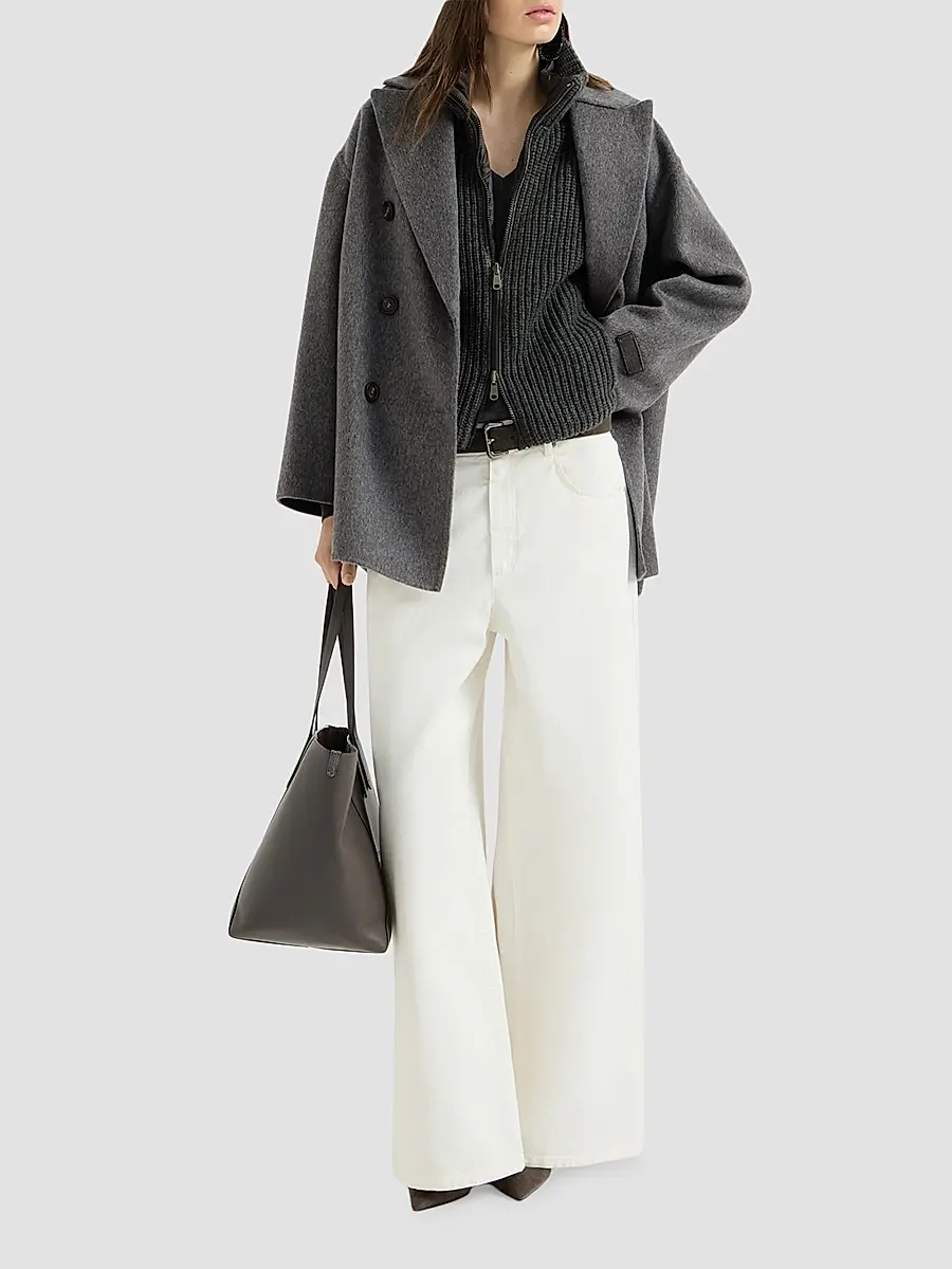 Brunello Cucinelli Women's Cashmere Feather Yarn Reversible Knit Down Vest | Thumbnail 6 Brunello Cucinelli Women's Cashmere Feather Yarn Reversible Knit Down Vest | Thumbnail 6