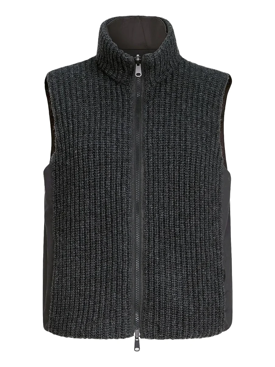 Brunello Cucinelli Women's Cashmere Feather Yarn Reversible Knit Down Vest
