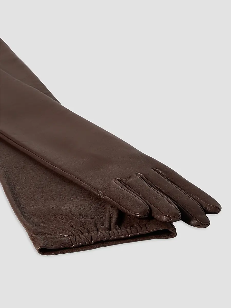 Brunello Cucinelli Women's Nappa Leather Long Gloves | Thumbnail 3