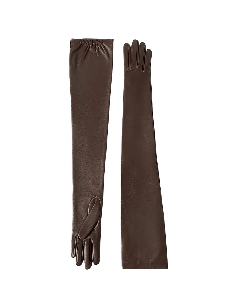 Brunello Cucinelli Women's Nappa Leather Long Gloves - Rust Brown | Image 1 Brunello Cucinelli Women's Nappa Leather Long Gloves - Rust Brown | Image 1