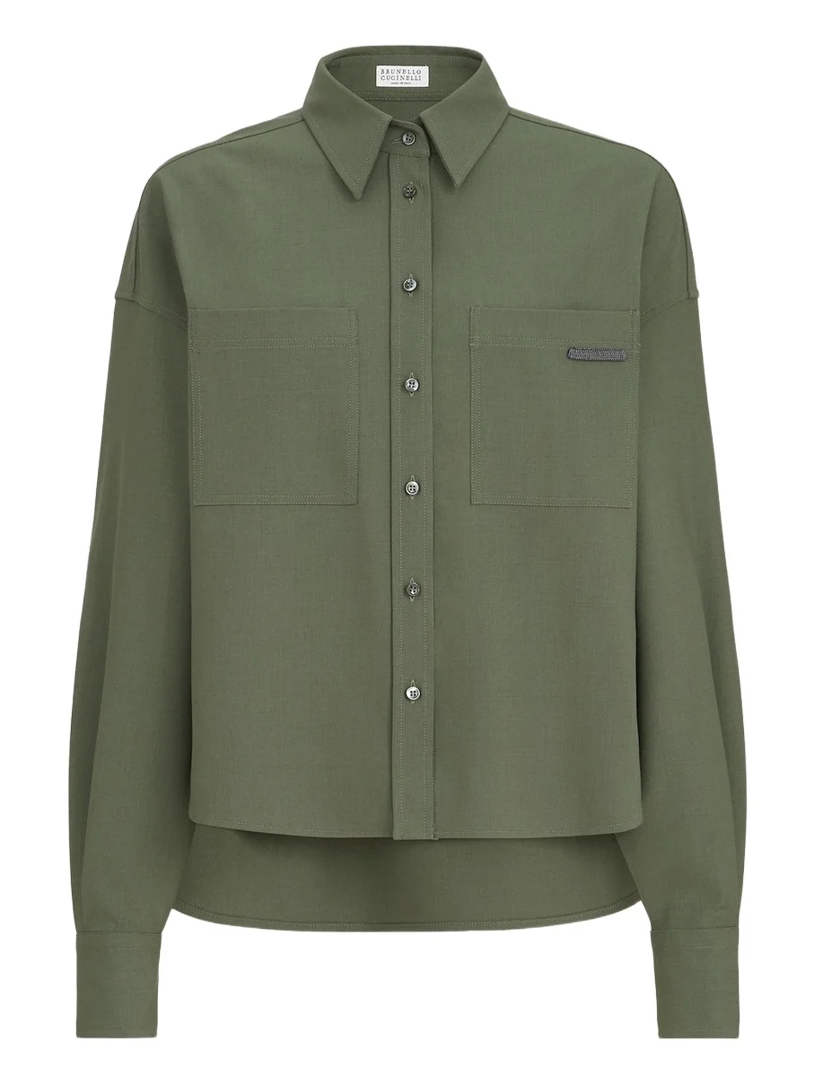 Brunello Cucinelli Women's Tropical Luxury Wool Shirt