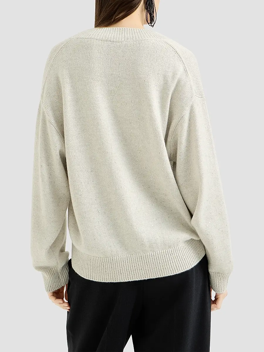 Brunello Cucinelli Women's Cashmere and Silk Diamond Yarn Sweater | Thumbnail 3 Brunello Cucinelli Women's Cashmere and Silk Diamond Yarn Sweater | Thumbnail 3