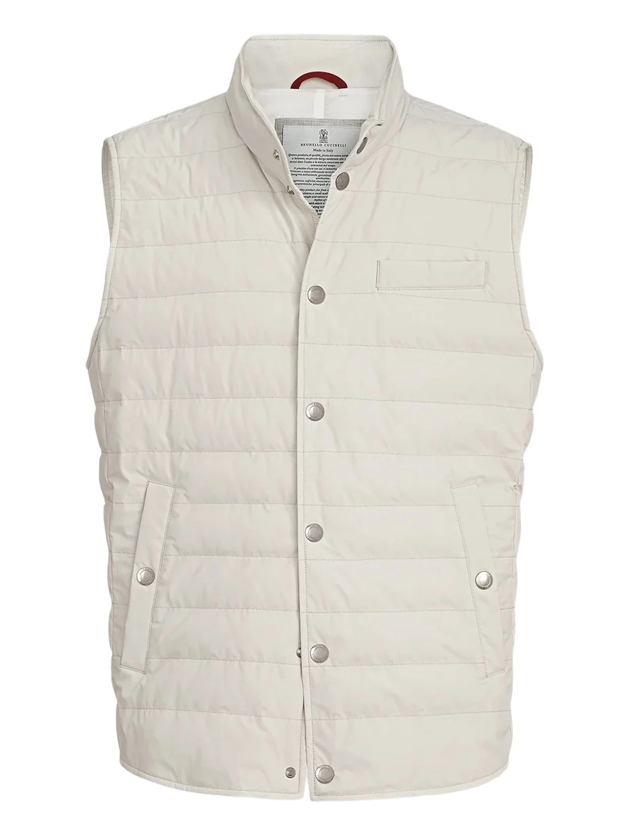 Brunello Cucinelli Men's Bonded Taffeta Lightweight Down Vest