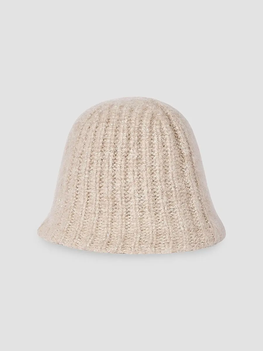 Brunello Cucinelli Women's Cashmere Diamond Yarn Rib Knit Bucket Hat | Thumbnail 2 Brunello Cucinelli Women's Cashmere Diamond Yarn Rib Knit Bucket Hat | Thumbnail 2