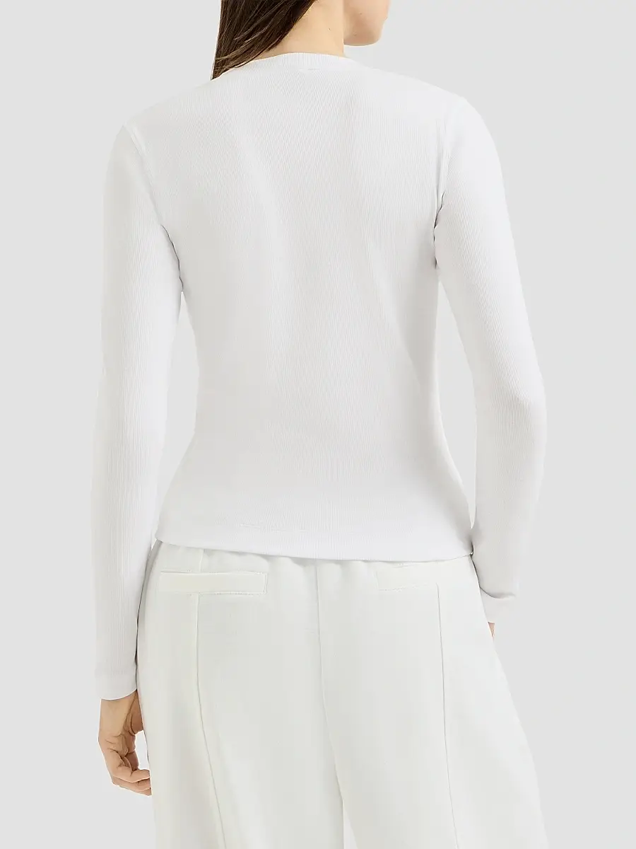 Brunello Cucinelli Women's Stretch Cotton Ribbed Jersey Top | Thumbnail 3 Brunello Cucinelli Women's Stretch Cotton Ribbed Jersey Top | Thumbnail 3