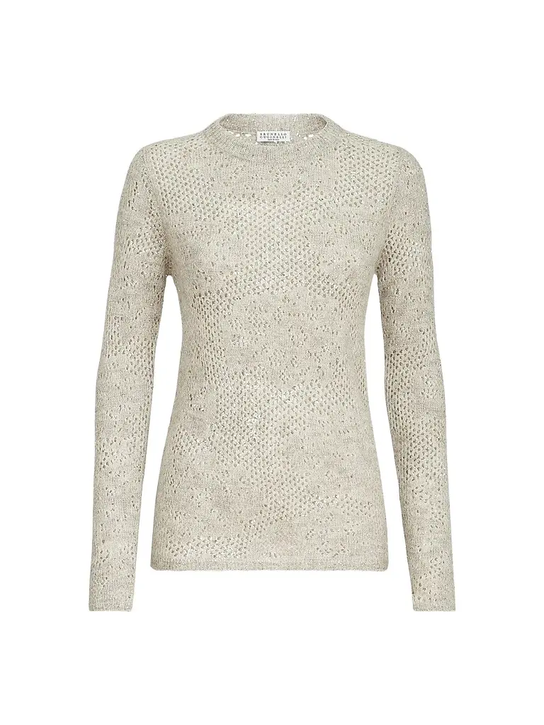 Brunello Cucinelli Women's Lace Flowers Sweater